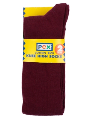 Knee High Socks 2 pack - Maroon